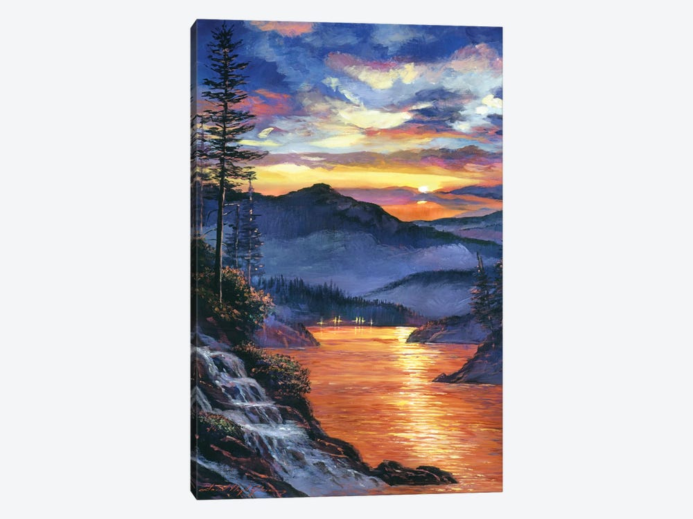 Evening Sky Reflections by David Lloyd Glover 1-piece Canvas Print