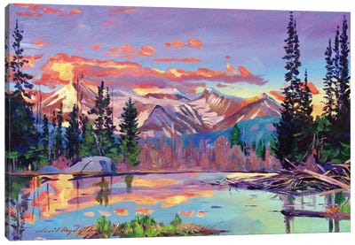 Evening Serenity Pond Canvas Art Print - David Lloyd Glover