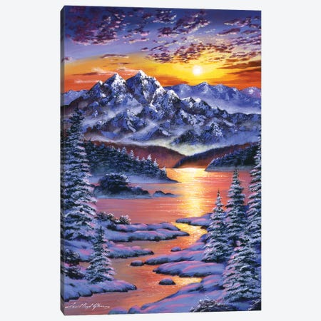 Frozen Sunset Canvas Print #DLG89} by David Lloyd Glover Canvas Art