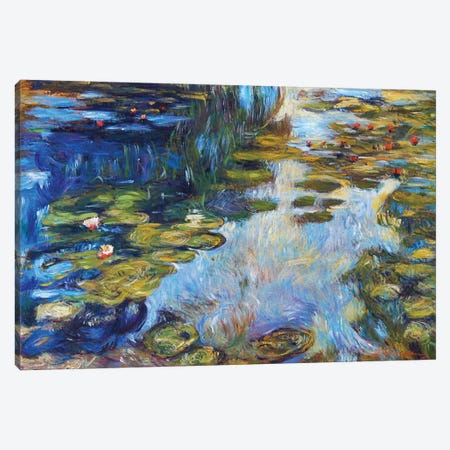 Waterlily Reflections Canvas Print #DLG8} by David Lloyd Glover Art Print