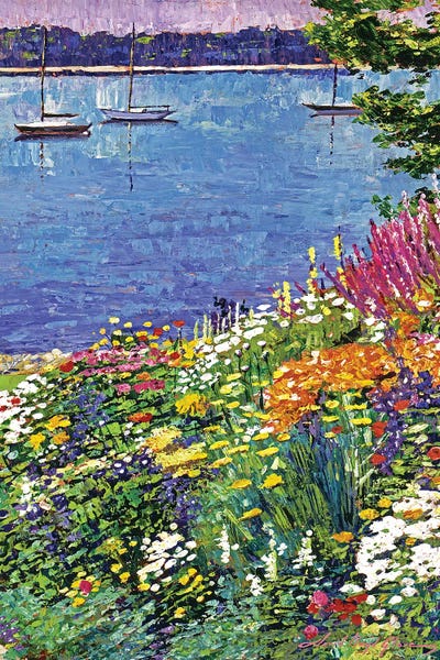 Plein Air Paintings: Garden By The Bayshore by David Lloyd Glover