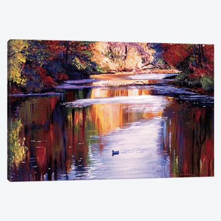 Gentle River In Autumn Canvas Print #DLG92} by David Lloyd Glover Canvas Print
