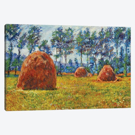 Haystacks Canvas Print #DLG98} by David Lloyd Glover Art Print