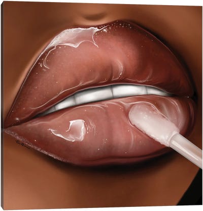 Brown Suga Canvas Art Print - Lips Art