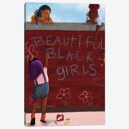 Beautiful Black Girls Canvas Print #DLH61} by DeeLashee Artistry Art Print