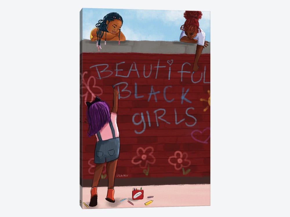 Beautiful Black Girls by DeeLashee Artistry 1-piece Canvas Artwork
