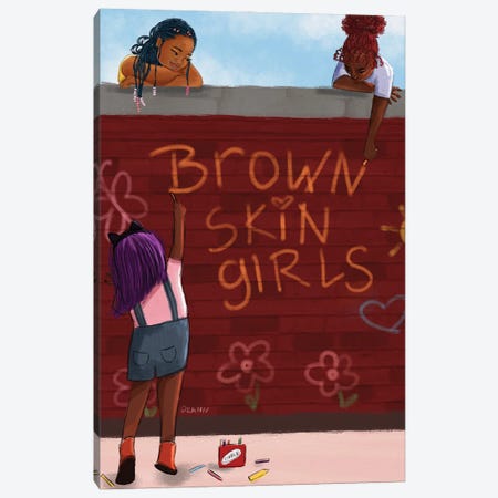 Brown Skin Girls Canvas Print #DLH62} by DeeLashee Artistry Canvas Art Print