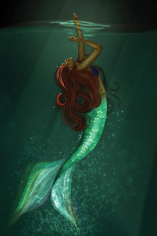 Black Girls Can Be Mermaids Too by DeeLashee Artistry wall art