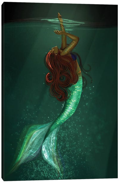 Black Girls Can Be Mermaids Too Canvas Art Print - Mythical Creature Art