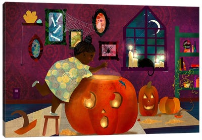 Halloween Night Canvas Art Print - Pumpkins