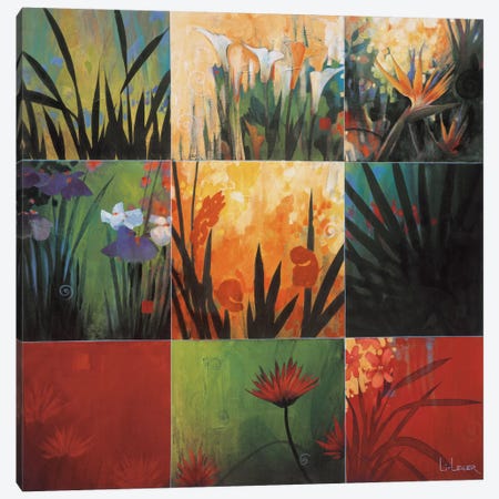 Tropical Nine Patch I Canvas Print #DLL114} by Don Li-Leger Art Print