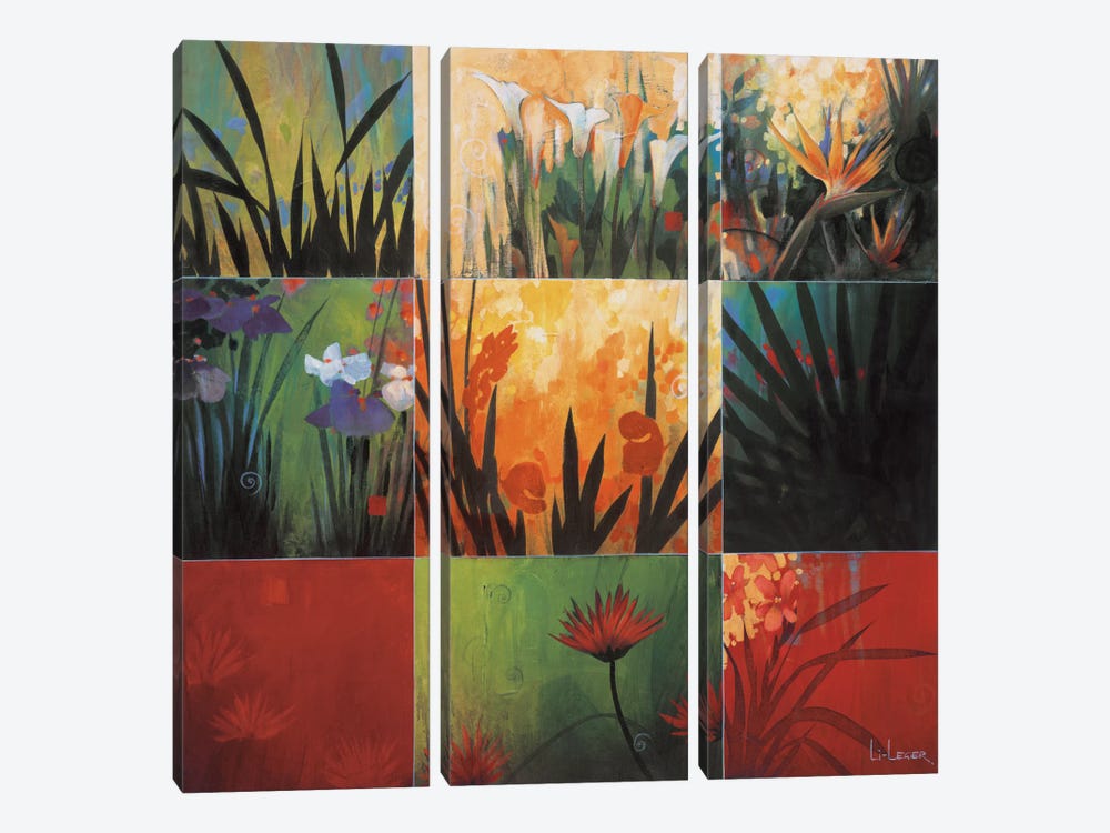 Tropical Nine Patch I by Don Li-Leger 3-piece Canvas Wall Art