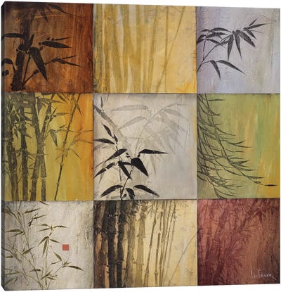 Bamboo Nine Patch II Canvas Art Print - Spa