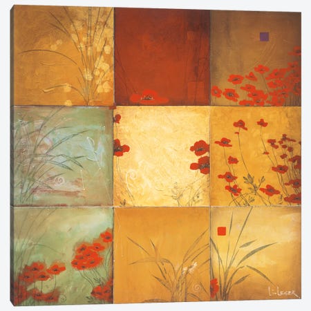 Poppy Nine Patch Canvas Print #DLL87} by Don Li-Leger Canvas Art