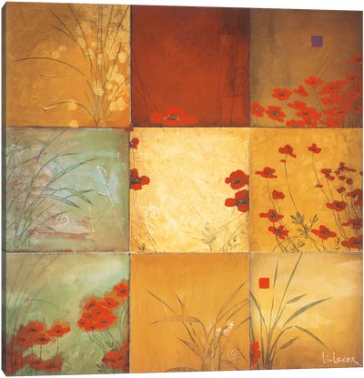 Poppy Nine Patch Canvas Art Print - Don Li-Leger