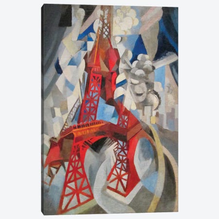 La Tour Rouge (Red Eiffel Tower), 1911-12 Canvas Print #DLN1} by Robert Delaunay Canvas Artwork