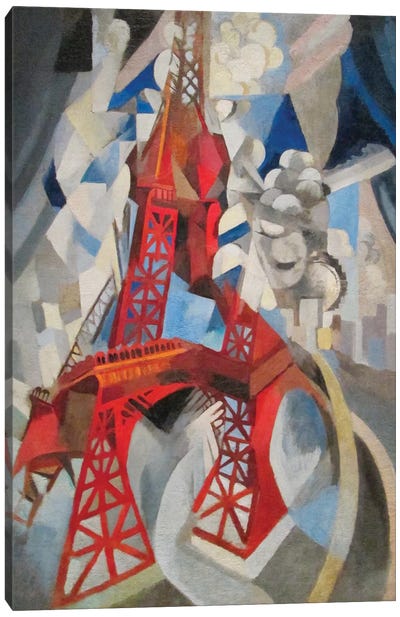 La Tour Rouge (Red Eiffel Tower), 1911-12 Canvas Art Print - Robert Delaunay