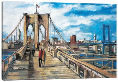 Brooklyn Bridge Canvas Art Print - Didier Lourenco