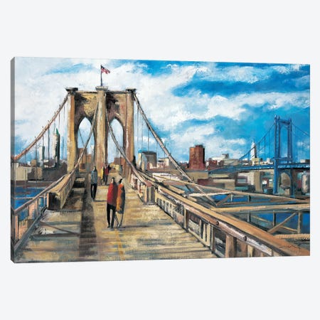 Brooklyn Bridge Canvas Print #DLO11} by Didier Lourenco Canvas Print