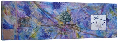 Precarious Balance Canvas Art Print - Purple Abstract Art