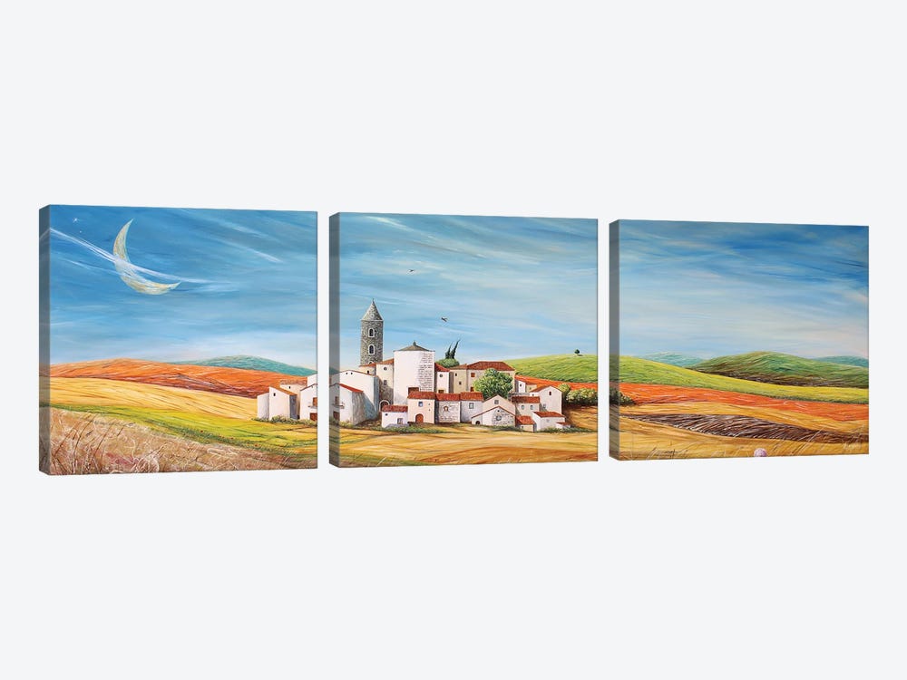 The Village Of Hospitality by Donato Larotonda 3-piece Canvas Wall Art