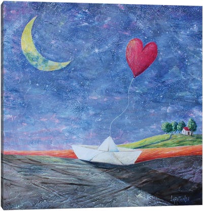 The Path Of The Heart Canvas Art Print - Valentine's Day Art