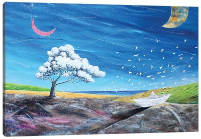 The Big Moon Is There To Watch Canvas Art Print - Donato Larotonda