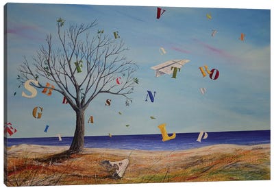 Words In The Wind Canvas Art Print - Similar to Salvador Dali