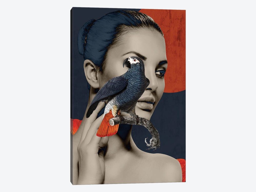 Woman Bird Diptych I by Danilo de Alexandria 1-piece Canvas Wall Art