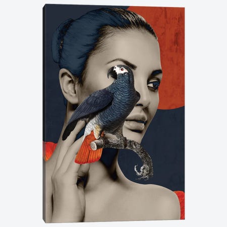 Woman Bird Diptych I Canvas Print #DLX154} by Danilo de Alexandria Art Print