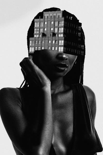 Woman Building Diptych I by Danilo de Alexandria canvas print