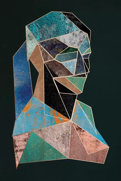 Jewel Tone Abstracts: Woman Cubism Diptych I by Danilo de Alexandria