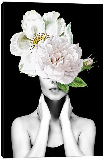 Woman Flowers II Canvas Art Print - Danilo de Alexandria