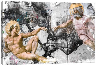 The Creation | Horizontal Canvas Art Print - The Creation of Adam Reimagined