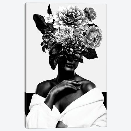 Woman With Flower II In Black And White Canvas Print #DLX174} by Danilo de Alexandria Canvas Print