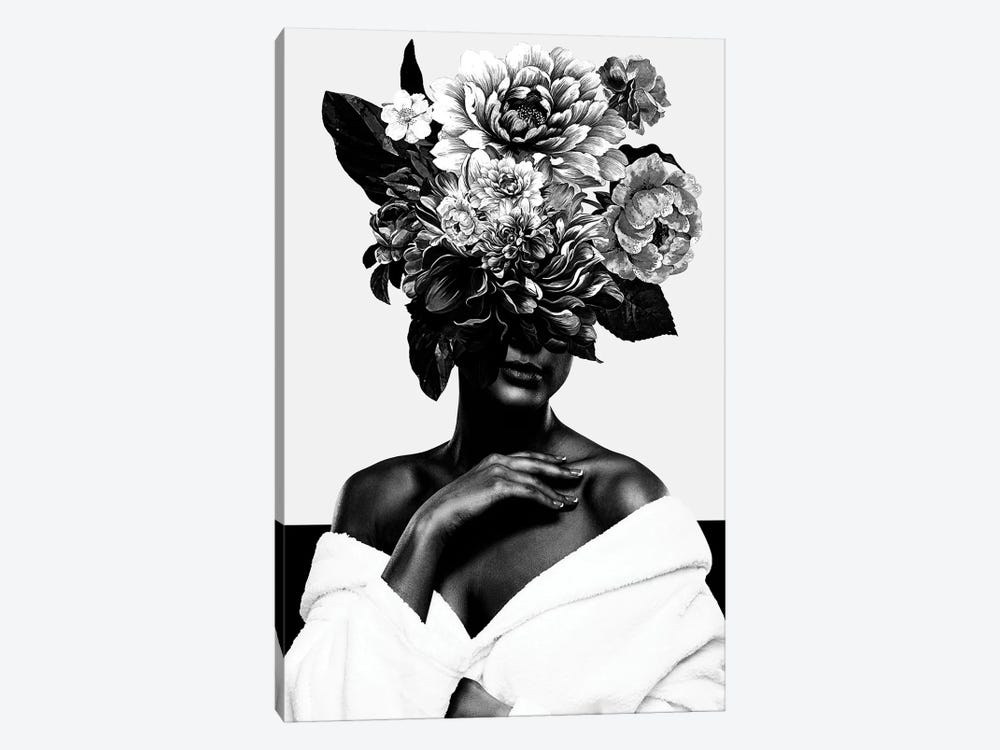 Woman With Flower II In Black And White by Danilo de Alexandria 1-piece Canvas Art