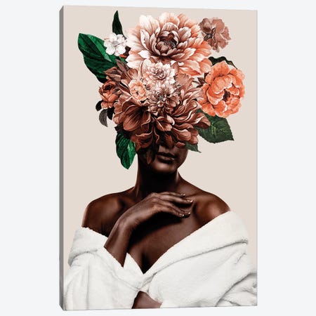 Woman With Flower II Canvas Print #DLX175} by Danilo de Alexandria Canvas Art Print