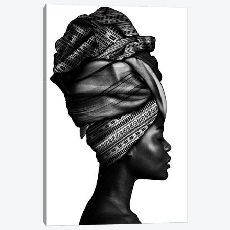 African Woman In Black And White Canvas Print #DLX177} by Danilo de Alexandria Canvas Print