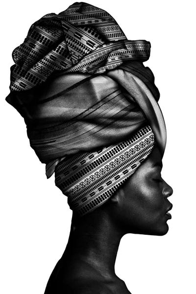 Large Black & White Art - Canvas Prints: African Woman In Black And White by Danilo de Alexandria
