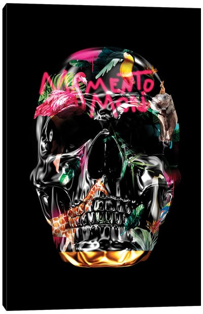 Memento Mori | Skulls Black Canvas Art Print - Horror Art