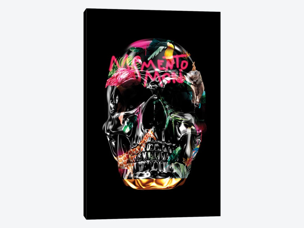 Memento Mori | Skulls Black by Danilo de Alexandria 1-piece Canvas Art Print