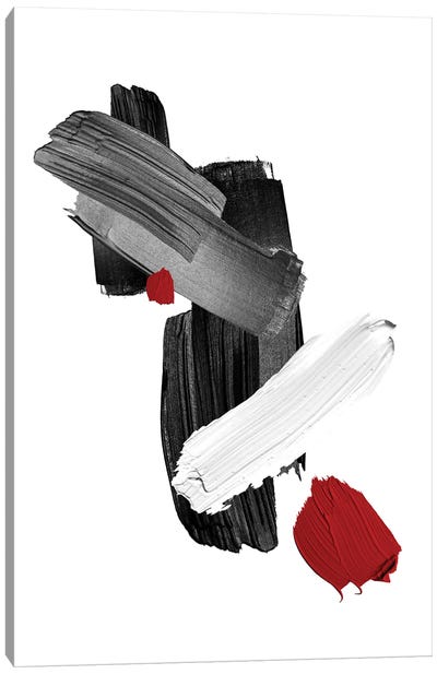 Red | Brush I Canvas Art Print - Muted & Modular Abstracts