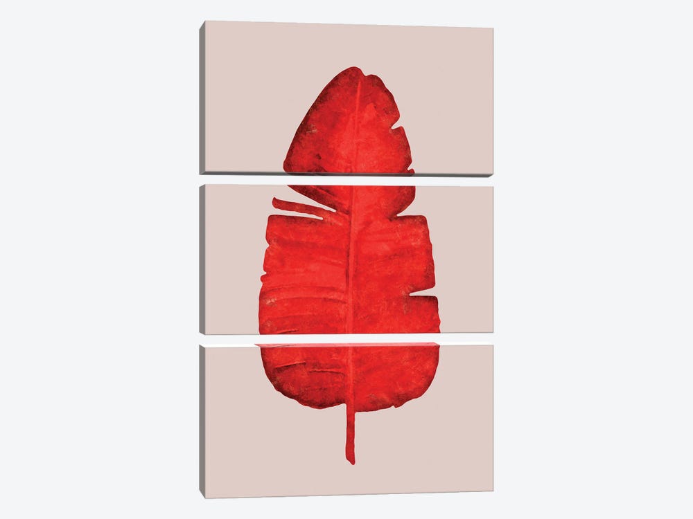 Red | Leaf II by Danilo de Alexandria 3-piece Canvas Art Print