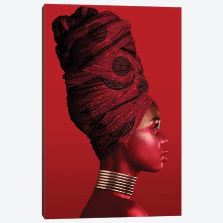 Red | African Women I Canvas Print #DLX207} by Danilo de Alexandria Art Print
