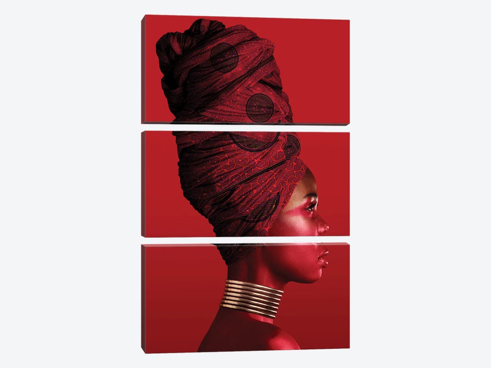 Red | African Women I by Danilo de Alexandria 3-piece Canvas Artwork