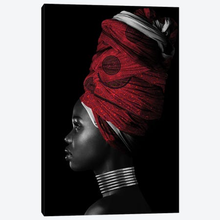 Red | African Women II Canvas Print #DLX208} by Danilo de Alexandria Canvas Artwork