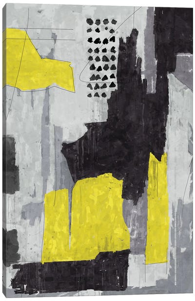 Yellow And Grey I Canvas Art Print - Pantone 2021 Ultimate Gray & Illuminating