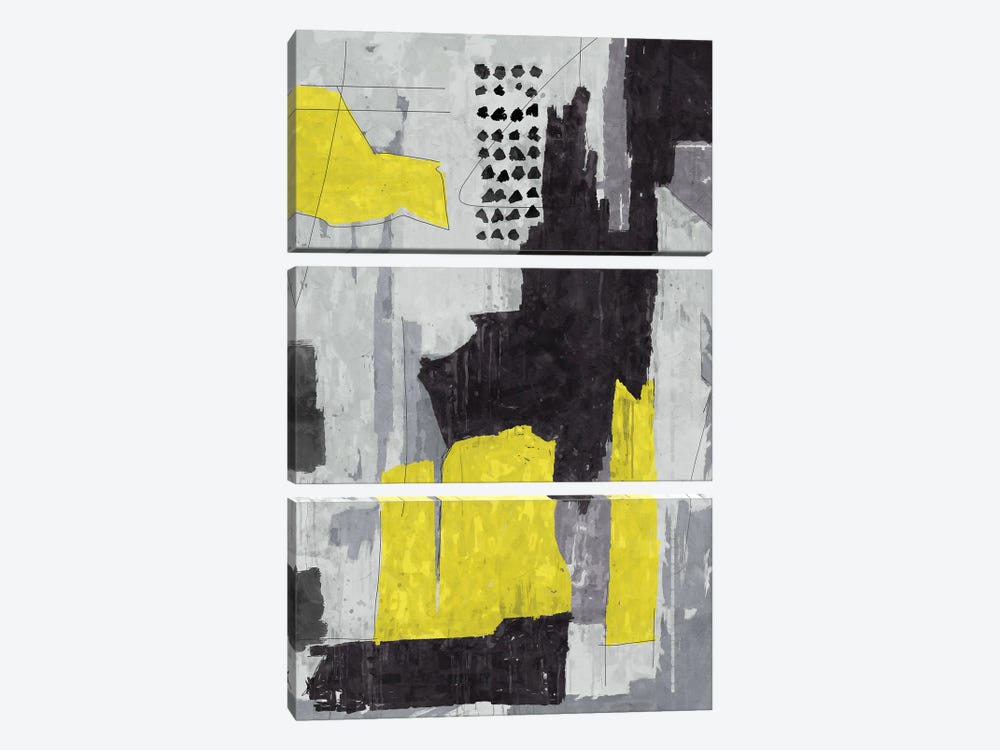 Yellow And Grey I by Danilo de Alexandria 3-piece Canvas Art