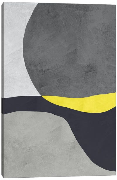 Yellow And Grey III Canvas Art Print - Pantone 2021 Ultimate Gray & Illuminating