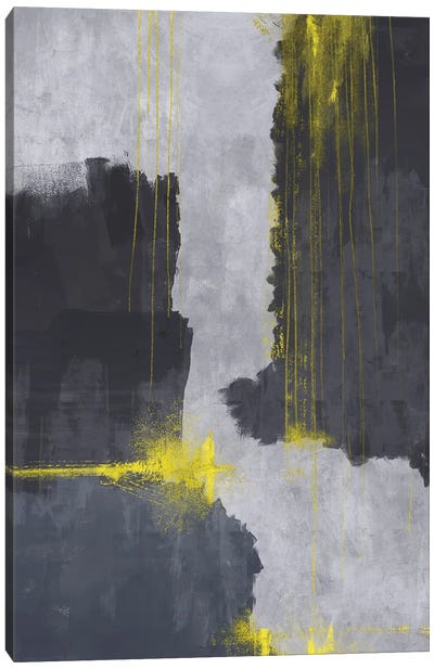 Yellow And Grey IV Canvas Art Print - Pantone 2021 Ultimate Gray & Illuminating